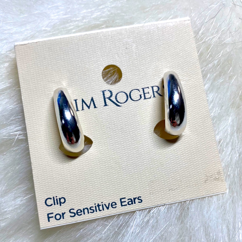 Nwt Kim Rogers Clip On Silver Hoop Earrings 10$